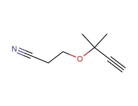 15496-08-9,3-(2-methylbut-3-yn-2-yloxy)propanenitrile,Propanenitrile,3-[(1,1-dimethyl-2-propynyl)oxy]- (9CI); Propionitrile,3-[(1,1-dimethyl-2-propynyl)oxy]- (6CI,8CI);3-(2-Cyanoethoxy)-3-methyl-1-butyne; b-(Dimethylpropargyloxy)propionitrile