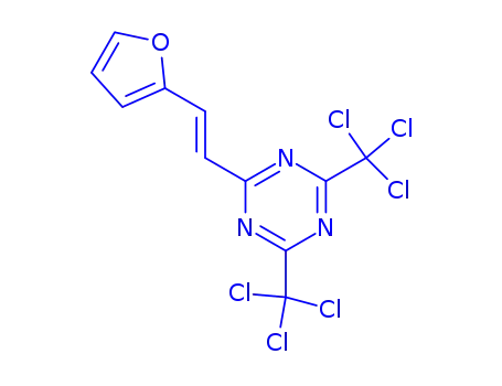 Molecular Structure of 154880-05-4 (2-[2-(FURAN-2-YL)VINYL]-4,6-BIS(TRICHLOROMETHYL)-1,3,5-TRIAZINE)