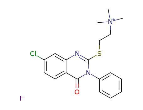 15589-20-5,2-[(7-chloro-4-oxo-3-phenyl-3,4-dihydroquinazolin-2-yl)sulfanyl]-N,N,N-trimethylethanaminium iodide,Ammonium,[2-[(7-chloro-3,4-dihydro-4-oxo-3-phenyl-2-quinazolinyl)thio]ethyl]trimethyl-,iodide (8CI); Ethanaminium,2-[(7-chloro-3,4-dihydro-4-oxo-3-phenyl-2-quinazolinyl)thio]-N,N,N-trimethyl-,iodide (9CI)