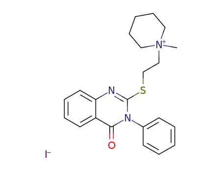 Molecular Structure of 15589-21-6 (1-methyl-1-{2-[(4-oxo-3-phenyl-3,4-dihydroquinazolin-2-yl)sulfanyl]ethyl}piperidinium iodide)