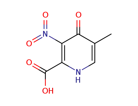 Molecular Structure of 155919-05-4 (2-Pyridinecarboxylicacid,1,4-dihydro-5-methyl-3-nitro-4-oxo-(9CI))