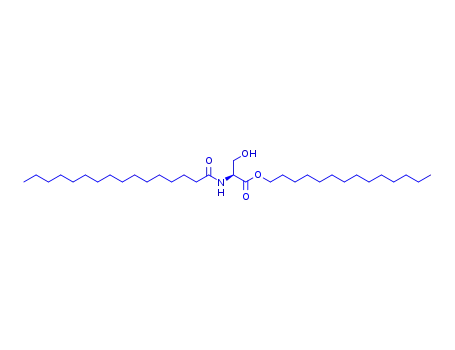 Molecular Structure of 156042-32-9 (L-Serine, N-(1-oxohexadecyl)-, tetradecyl ester)
