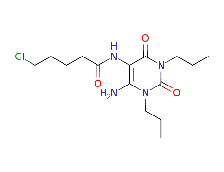 Molecular Structure of 155930-18-0 (Pentanamide,  N-(6-amino-1,2,3,4-tetrahydro-2,4-dioxo-1,3-dipropyl-5-pyrimidinyl)-5-chloro-)