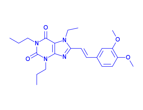 155814-24-7,8-[(E)-2-(3,4-dimethoxyphenyl)ethenyl]-7-ethyl-1,3-dipropyl-3,7-dihydro-1H-purine-2,6-dione,