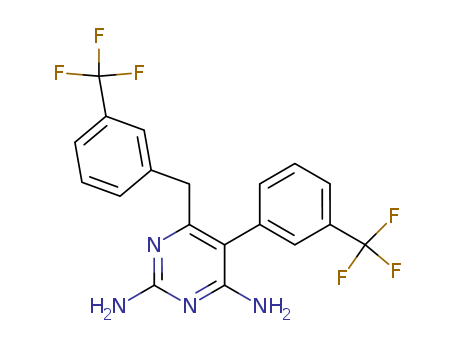 1548-91-0,6-[3-(trifluoromethyl)benzyl]-5-[3-(trifluoromethyl)phenyl]pyrimidine-2,4-diamine,Pyrimidine,2,4-diamino-6-[m-(trifluoromethyl)benzyl]-5-(a,a,a-trifluoro-m-tolyl)- (7CI,8CI);NSC 71669