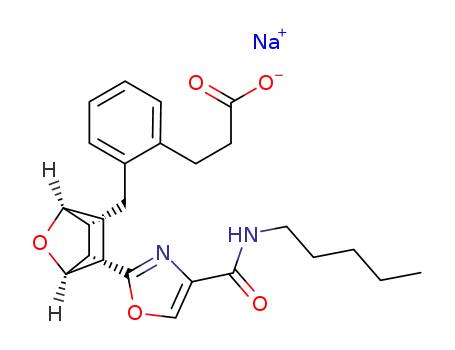 (+)-[1(S)-(1alpha,2alpha,3alpha,4alpha)]-3-[2-[3-[4-(N-Pentylcarbamoyl)oxazol-2-yl]-7-oxabicyclo[2.2.1]hept-2-ylmethyl]phenyl]propanoic acid monosodium salt