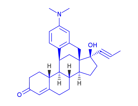 Molecular Structure of 156383-09-4 (4'-(dimethylamino)-17-hydroxy-17-(1-propynyl)benzo(12,12a)-11,18-cyclo-12a,12b-dihomo-estr-4-en-3-one)
