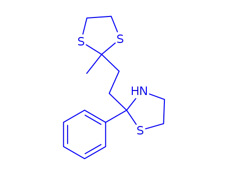 Molecular Structure of 156000-21-4 (2-[2-(2-methyl-1,3-dithiolan-2-yl)ethyl]-2-phenyl-1,3-thiazolidine)