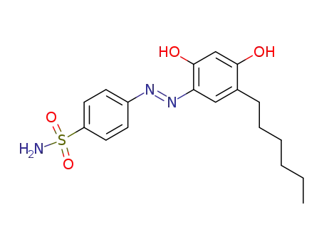 Molecular Structure of 15598-35-3 (4-[2-(3-hexyl-4-hydroxy-6-oxocyclohexa-2,4-dien-1-ylidene)hydrazino]benzenesulfonamide)