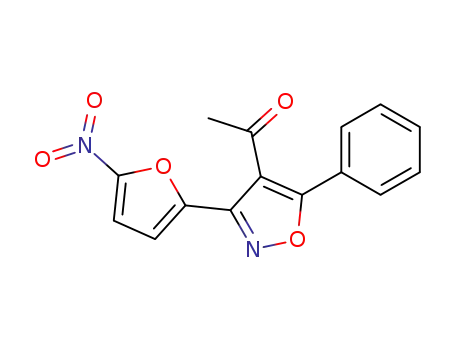 Molecular Structure of 17960-21-3 (1-[3-(5-nitrofuran-2-yl)-5-phenyl-1,2-oxazol-4-yl]ethanone)