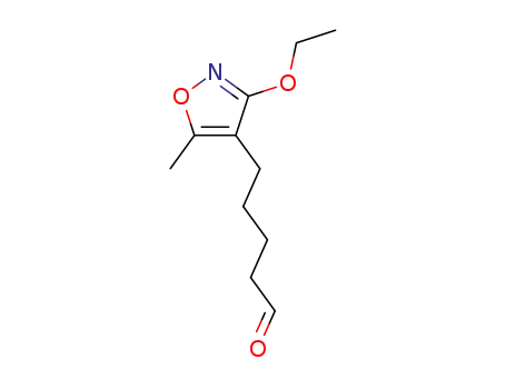 Molecular Structure of 179169-95-0 (4-Isoxazolepentanal,3-ethoxy-5-methyl-(9CI))