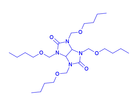 Molecular Structure of 15968-37-3 (1,3,4,6-TETRAKIS(BUTOXYMETHYL)GLYCOLURIL, TECH.)
