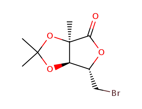 Molecular Structure of 157666-07-4 (5-Bromo-5-deoxy-2-C-methyl-2,3-O-(1-methylethylidene)-D-ribonic-gamma-lactone)