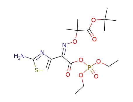 Molecular Structure of 179258-52-7 (4-THIAZOLEACETIC ACID, 2-AMINO-ALPHA-[[2-(1,1-DIMETHYLETHOXY)-1,1-DIMETHYL-2-OXOETHOXY]IMINO]-, ANHYDRIDE WITH DIETHYL HYDROGEN PHOSPHATE, (Z)-)