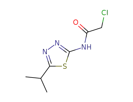 Molecular Structure of 15777-41-0 (2-CHLORO-N-(5-ISOPROPYL-[1,3,4]THIADIAZOL-2-YL)-ACETAMIDE)