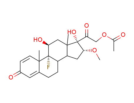 Molecular Structure of 1597-96-2 ((11beta,16beta)-9-fluoro-11,17-dihydroxy-16-methoxy-3,20-dioxopregna-1,4-dien-21-yl acetate)
