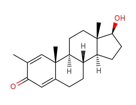 Molecular Structure of 7251-38-9 ((17beta)-17-hydroxy-2-methylandrosta-1,4-dien-3-one)