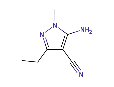 Pyrazole-4-carbonitrile, 5-amino-3-ethyl-1-methyl- (8CI)