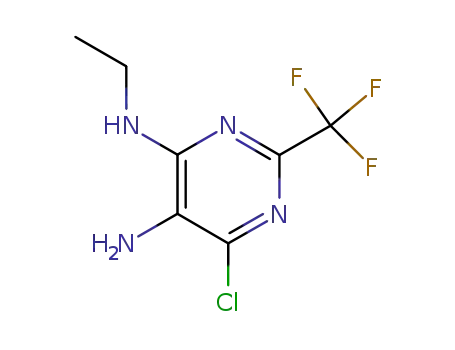 Molecular Structure of 1810-35-1 (6-CHLORO-N4-ETHYL-2-(TRIFLUOROMETHYL)PYRIMIDINE-4,5-DIAMINE)