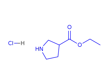 Molecular Structure of 80028-44-0 (Ethyl pyrrolidine-3-carboxylate hydrochloride)