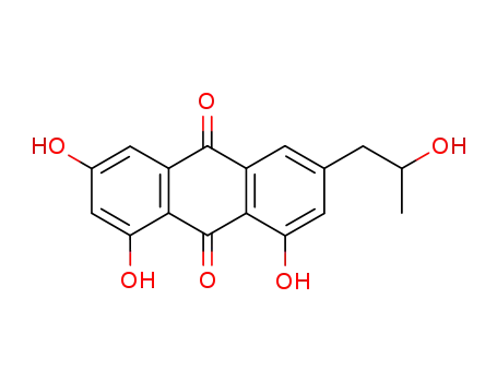 Molecular Structure of 15979-75-6 (1,3,8-Trihydroxy-6-(2-hydroxypropyl)-9,10-anthracenedione)