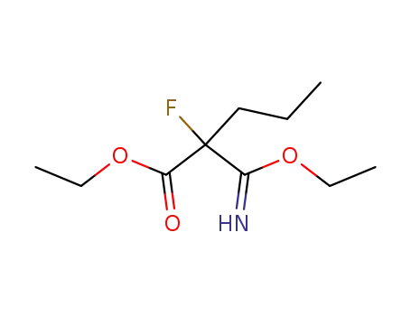 Molecular Structure of 18283-03-9 (ethyl 2-(ethoxycarbonimidoyl)-2-fluoro-pentanoate)