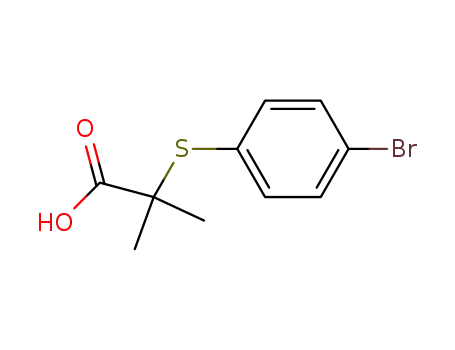 Molecular Structure of 18527-16-7 (2-[(4-BROMOPHENYL)THIO]-2-METHYL-PROPANOIC ACID)