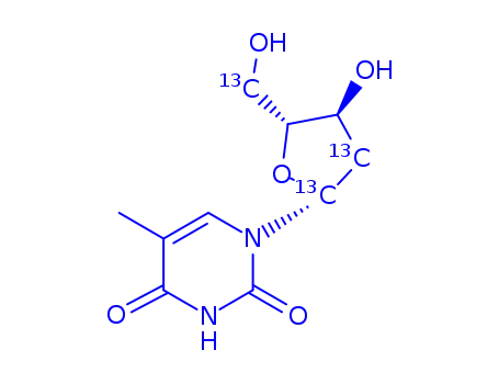 Molecular Structure of 185553-96-2 ([2'-13C]THYMIDINE)