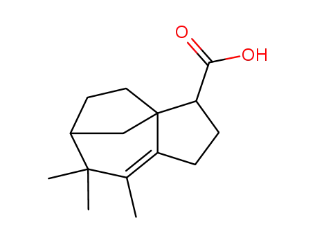 Molecular Structure of 16202-79-2 ((3S)-2,3,4,5,6,7-Hexahydro-7,7,8-trimethyl-1H-3aα,6α-methanoazulene-3α-carboxylic acid)