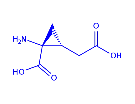 Molecular Structure of 765241-71-2 (Cyclopropaneacetic acid, 2-amino-2-carboxy-, (1R-cis)- (9CI))
