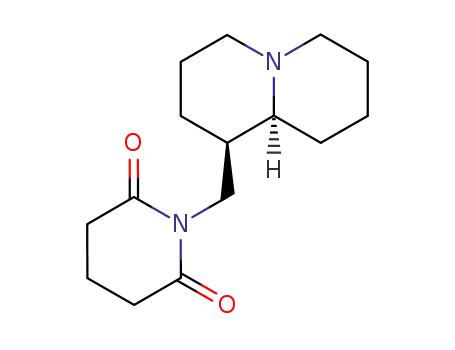 Molecular Structure of 18688-40-9 (1-[[(1R,8aR)-2,3,4,5,6,7,8,8a-octahydro-1H-quinolizin-1-yl]methyl]pipe ridine-2,6-dione)