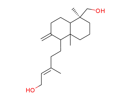 Molecular Structure of 26296-35-5 ((1R,8aα)-Decahydro-5β-[(E)-5-hydroxy-3-methyl-3-pentenyl]-1,4aβ-dimethyl-6-methylene-1α-naphthalenemethanol)