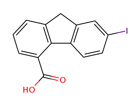Molecular Structure of 16218-33-0 (7-IODO-9H-FLUORENE-4-CARBOXYLIC ACID)