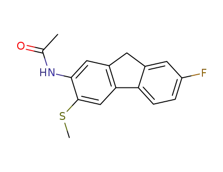 Molecular Structure of 16233-02-6 (N-[7-fluoro-3-(methylsulfanyl)-9H-fluoren-2-yl]acetamide)