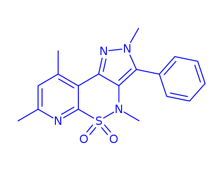 Pyrazolo[4,3-c]pyrido[3,2-e][1,2]thiazine,2,4-dihydro-2,4,7,9-tetramethyl-3-phenyl-, 5,5-dioxide