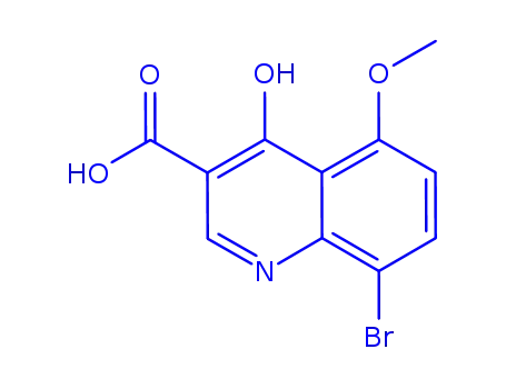 Molecular Structure of 161405-29-4 (8-Bromo-4-hydroxy-5-methoxy- quinoline-3-carboxylic acid)