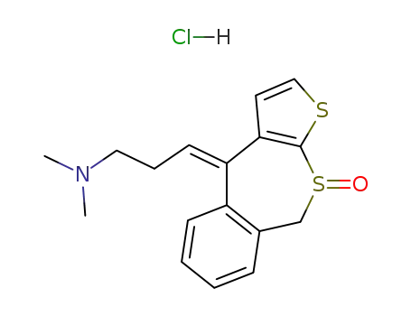 Molecular Structure of 55407-77-7 ((3E)-N,N-dimethyl-3-(10-oxidothieno[2,3-c][2]benzothiepin-4(9H)-ylidene)propan-1-amine hydrochloride)