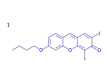 Molecular Structure of 161728-47-8 (6-(N-BUTOXY)-2,4-DIIODO-3-FLUORONE)