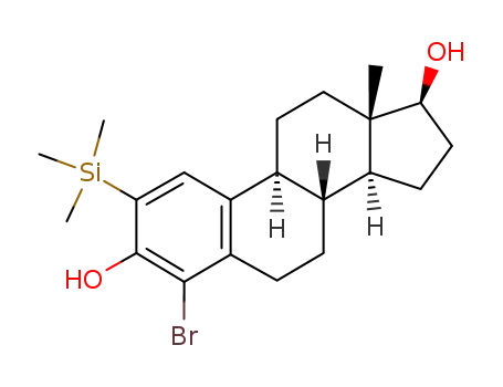 Molecular Structure of 80108-79-8 (4-bromo-2-(trimethylsilyl)estra-1,3,5(10)-triene-3,17β-diol)