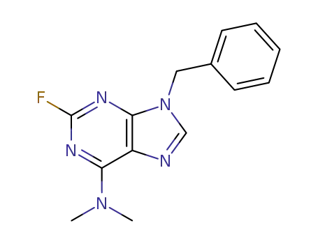 Molecular Structure of 1894-61-7 (9-benzyl-2-fluoro-N,N-dimethyl-9H-purin-6-amine)