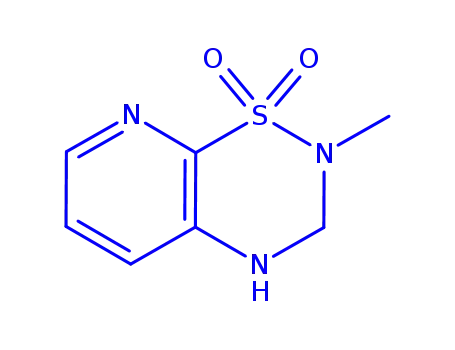 Molecular Structure of 163137-08-4 (2H-Pyrido[3,2-e]-1,2,4-thiadiazine,3,4-dihydro-2-methyl-,1,1-dioxide(9CI))