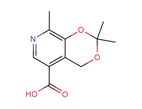 Molecular Structure of 2027-66-9 (2,2,8-triMethyl-4H-[1,3]dioxino[4,5-c]pyridine-5-carboxylic acid)