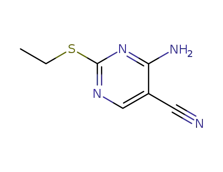 Molecular Structure of 16462-29-6 (4-AMINO-2-ETHYLSULFANYL-PYRIMIDINE-5-CARBONITRILE)