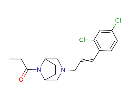 1640-64-8,3-(2,4-Dichlorocinnamyl)-8-propionyl-3,8-diazabicyclo[3.2.1]octane,3,8-Diazabicyclo[3.2.1]octane,3-(2,4-dichlorocinnamyl)-8-propionyl- (7CI,8CI)