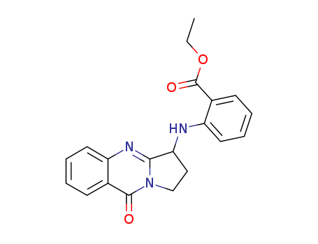 16688-20-3,ethyl 2-[(9-oxo-1,2,3,9-tetrahydropyrrolo[2,1-b]quinazolin-3-yl)amino]benzoate,Anthranilicacid, N-(1,2,3,9-tetrahydro-9-oxopyrrolo[2,1-b]quinazolin-3-yl)-, ethyl ester(8CI); Pyrrolo[2,1-b]quinazoline, benzoic acid deriv.; (?à)-Anisessine; Anisessine