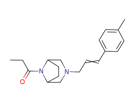 Molecular Structure of 1640-65-9 (3-[3-(p-Methylphenyl)allyl]-8-propionyl-3,8-diazabicyclo[3.2.1]octane)