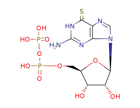 Molecular Structure of 16541-19-8 (6-thioguanosine 5'-diphosphate)