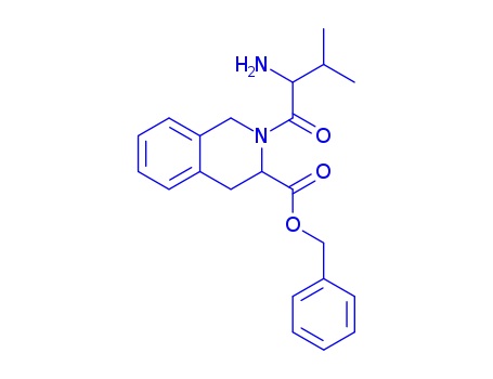 Molecular Structure of 166169-15-9 ((S,S)-2-(2-AMINO-3-METHYL-BUTYRYL)-1,2,3,4-TETRAHYDRO-ISOQUINOLINE-3-CARBOXYLIC ACID BENZYL ESTER, HCL)