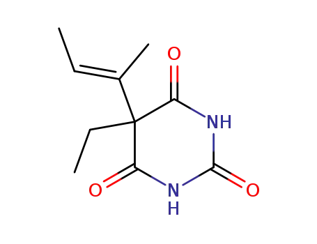 Molecular Structure of 16468-98-7 (5-Ethyl-5-(1-methyl-1-propenyl)barbituric acid)
