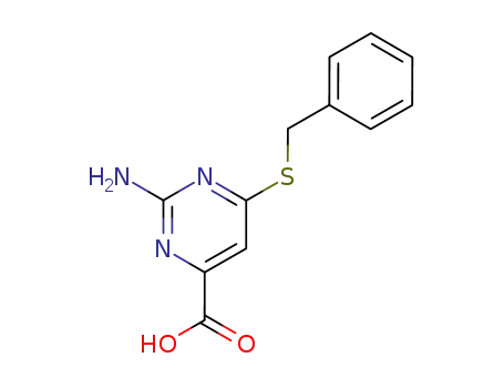 Molecular Structure of 16558-26-2 (2-amino-6-(benzylsulfanyl)pyrimidine-4-carboxylic acid)